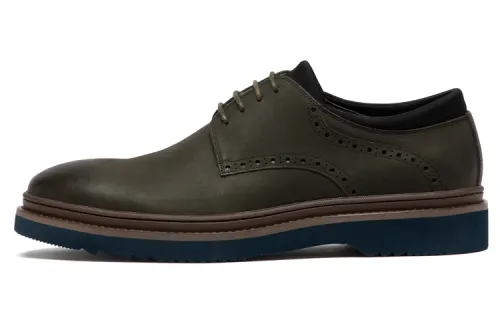 Anthony Miles Casual Leather Shoes Men's Low Top Dark Brown