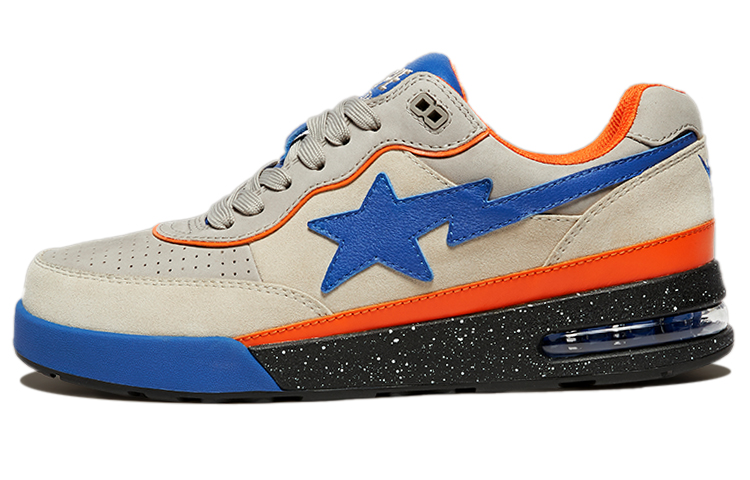 A BATHING APE ROAD STA Low top Stylish Skateboarding Shoes Women's White Blue Orange