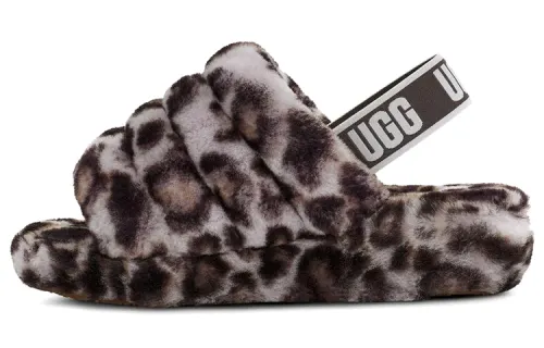 UGG Women's Fluff Yeah Slide 'Panther Print - Stormy Grey'
