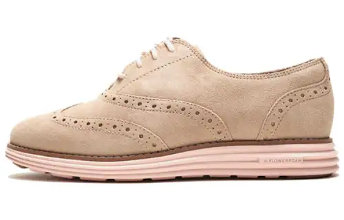 COLE HAAN Leather Platform Shoes Women's Khaki