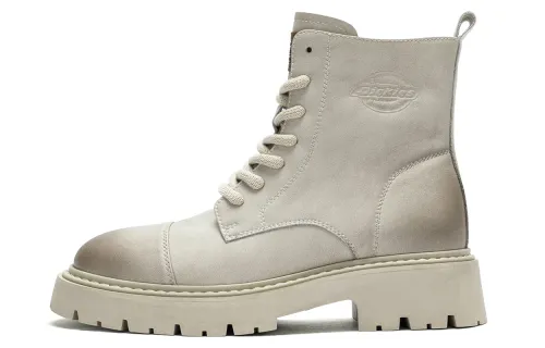 Dickies Cow Split Leather Short Combat Boots Women's Beige