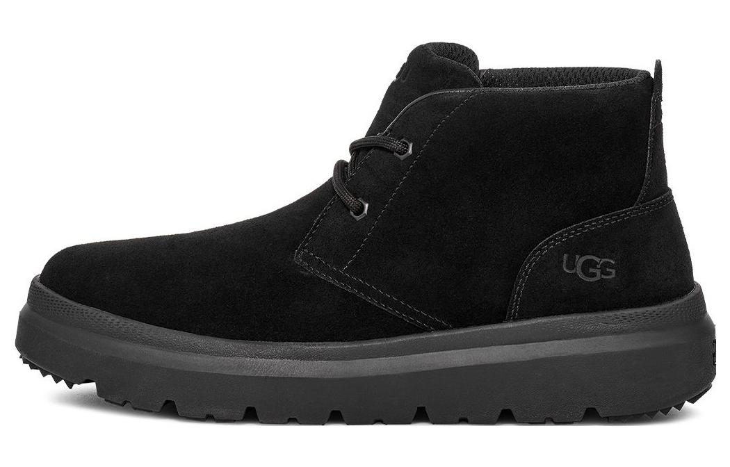 UGG Two-layer cowhide, warm, velvet, casual and comfortable, ankle-length snow boots, men's black