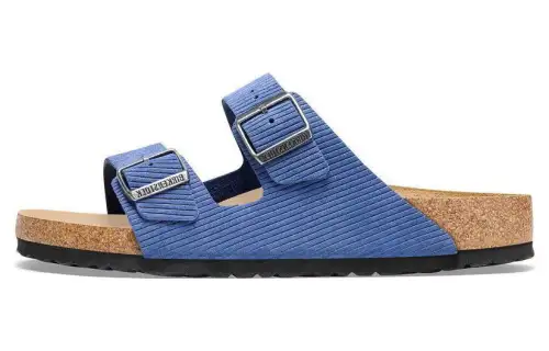 Birkenstock Suede Slide Slippers Unisex Indigo Narrow