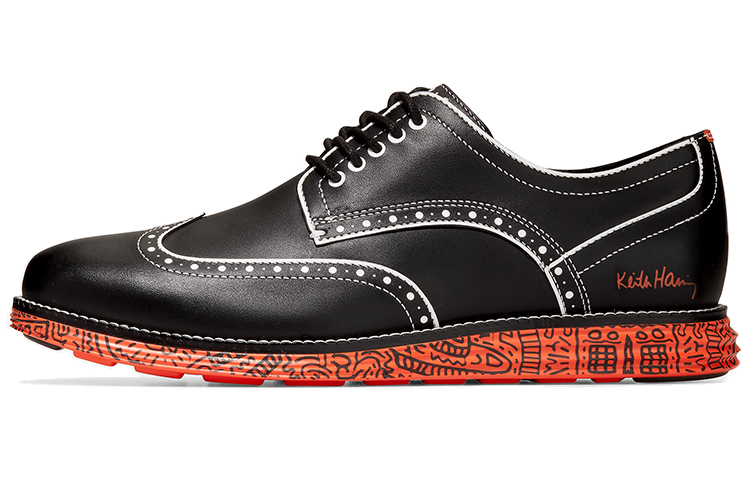 Keith Haring x COLE HAAN Cow Leather Casual Shoes Women's Black