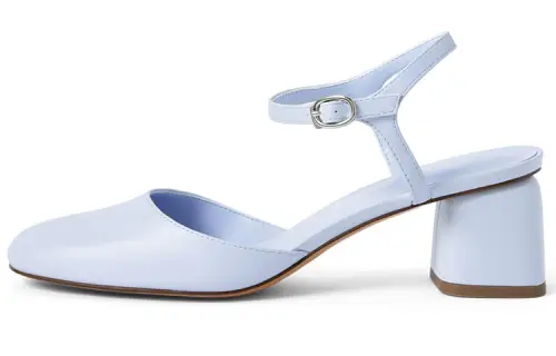 CHARLES&KEITH Block Heel Sandal Women's Light Blue