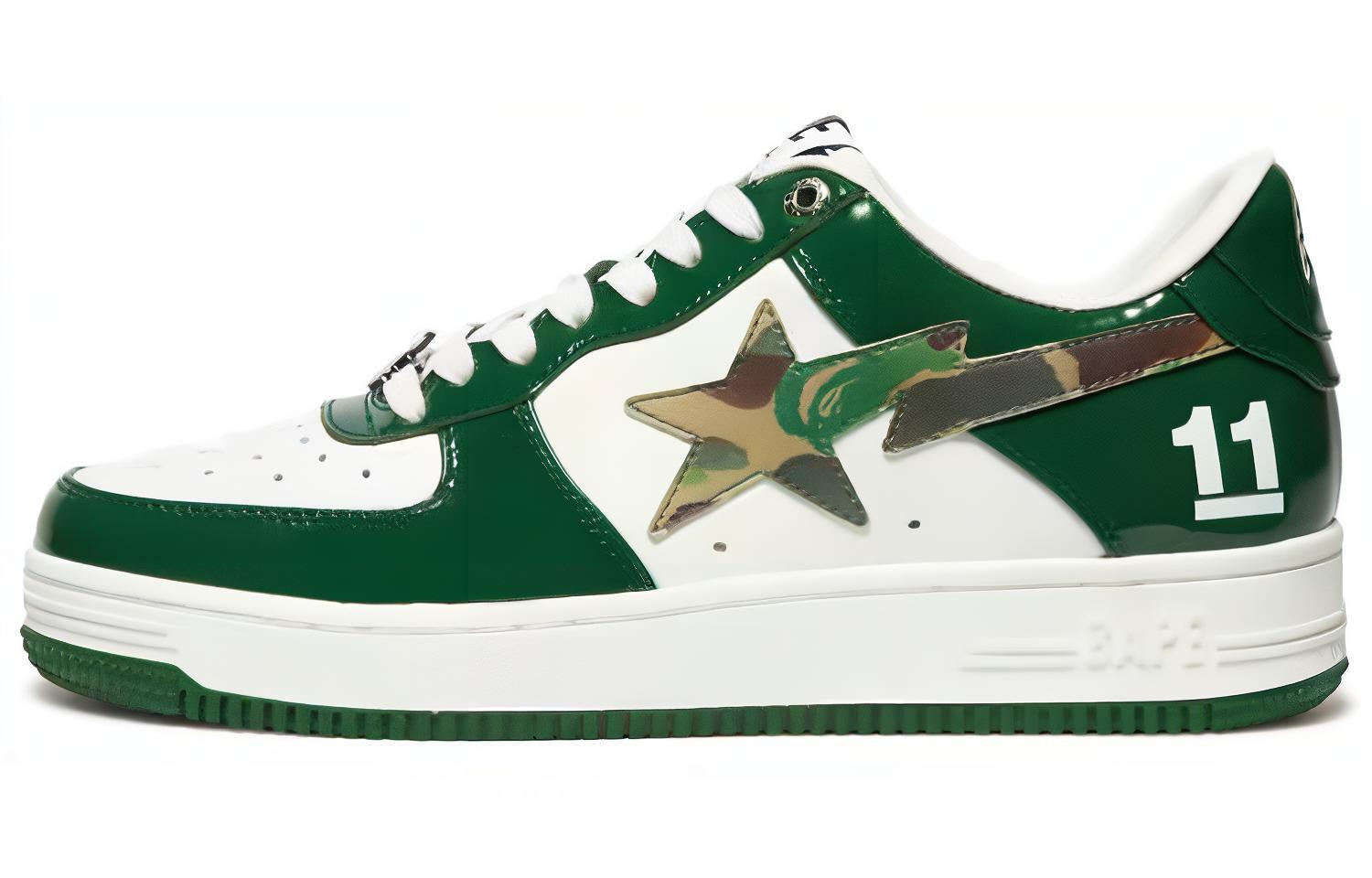 Мужские кеды A BATHING APE A BATHING APE BAPE STA 11 (бело-зеленый)