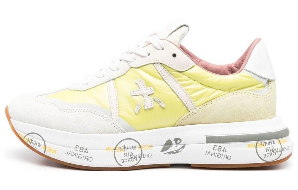 PREMIATA Cassie Textile, Leather Low top Casual Shoes Women's Yellow White