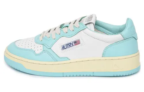 AUTRY Leather Stylish Skateboarding Shoes Women's White Blue