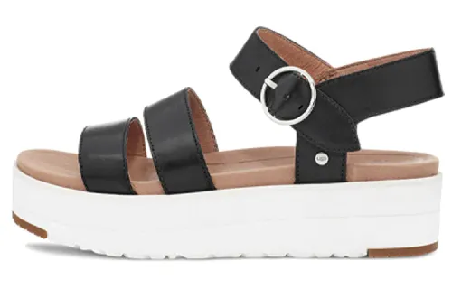 UGG Leather Stylish Sandal Women's Black White