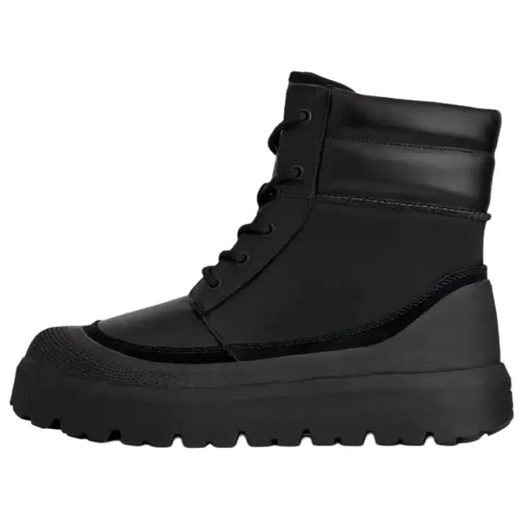 UGG Neumel High Weather Hybrid Fleece Lined, Leather, Fashion Lace Up Snow Boots Men's Black