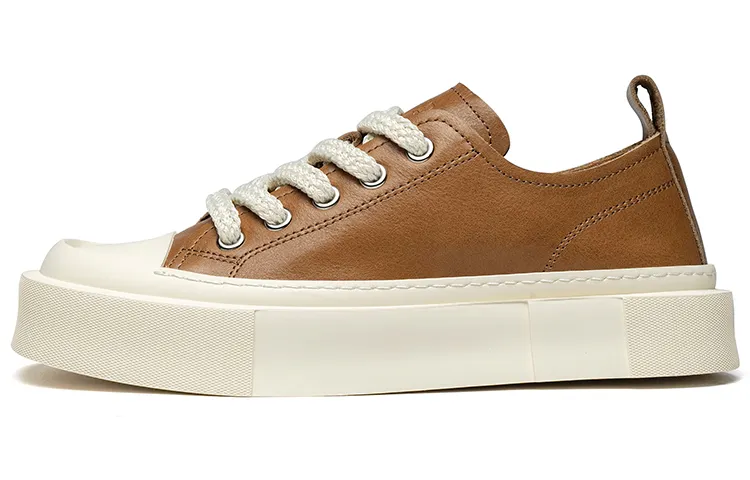 Anthony Miles Cow Leather Abrasion Resistant Height Increasing Low top Skateboard Shoes Men's