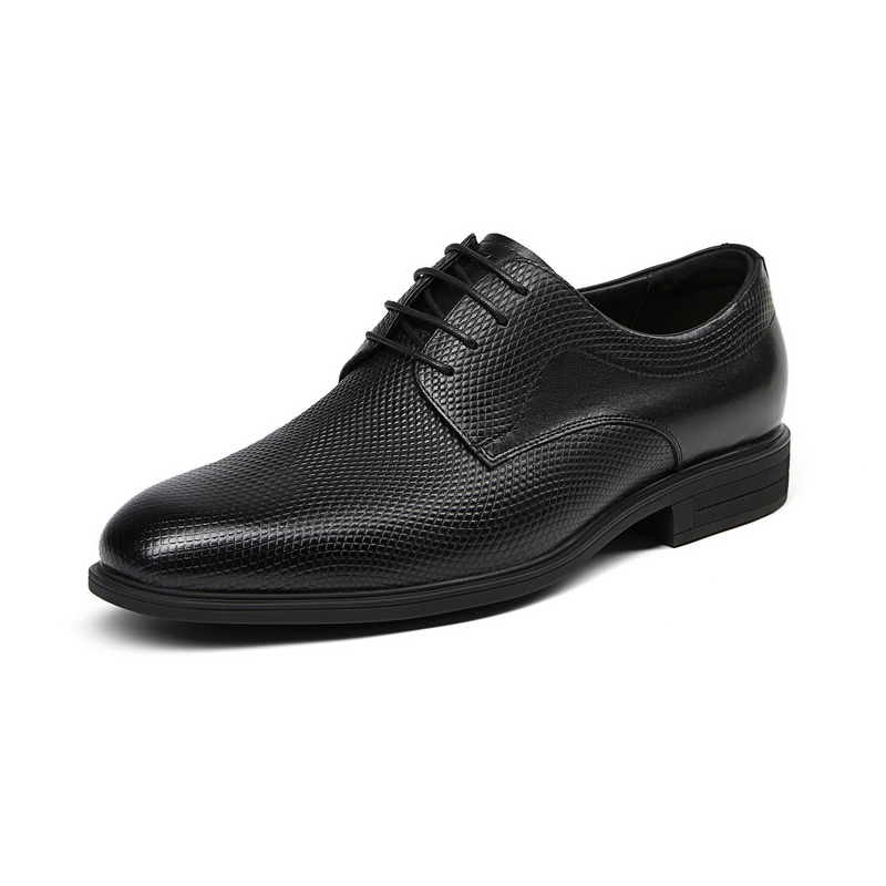 SEVEN Qipai cow leather, versatile for commuting, commuting, business, workplace interviews, wedding groomsmen, fashionable and comfortable formal leather shoes, men's black