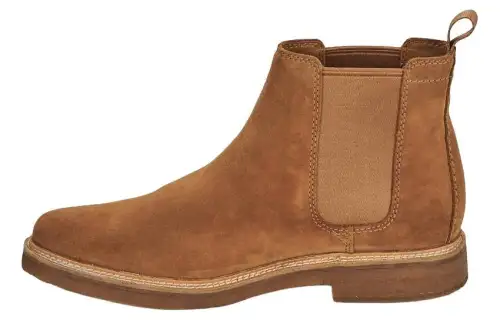 Clarks Suede Short Chelsea Boots Men's Brown