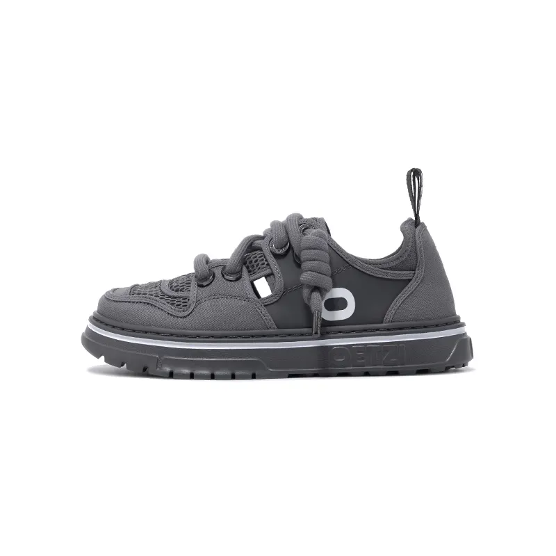 OETZI Fabric Low top Stylish Skateboarding Shoes Men's Dark Gray