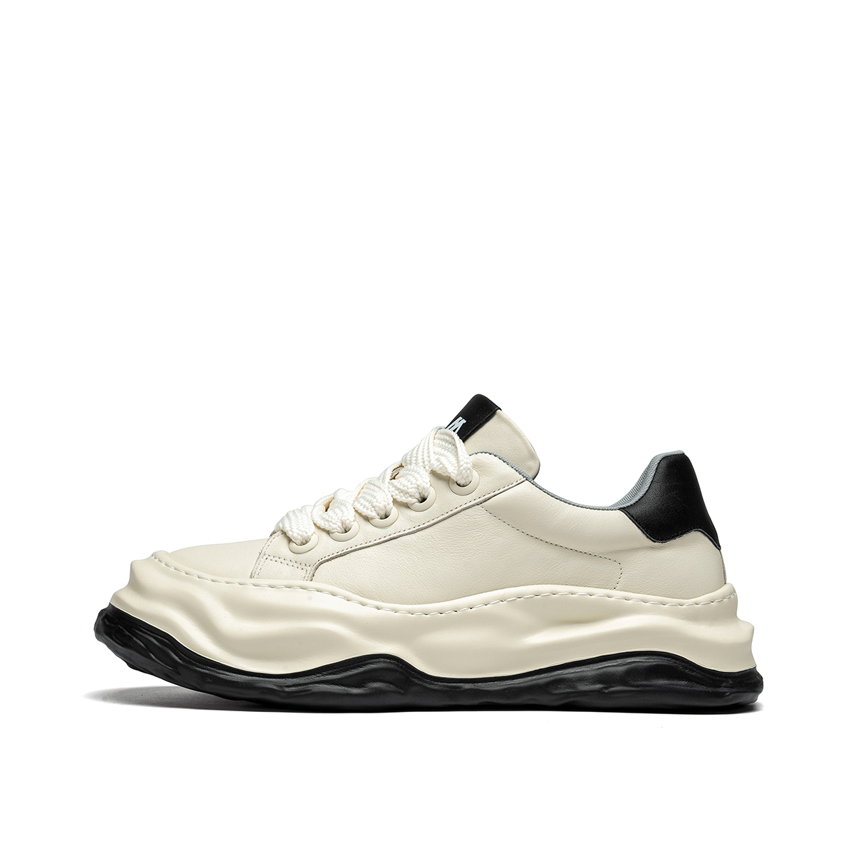 Anthony Miles Cow Leather Abrasion Resistant Balance Height Increasing Low top Skateboard Shoes Men's White