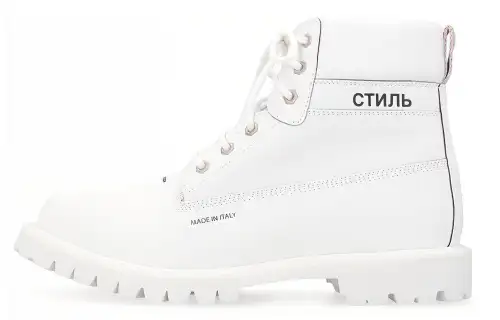 HERON PRESTON Abrasion Resistant Ankle Boots Men's White