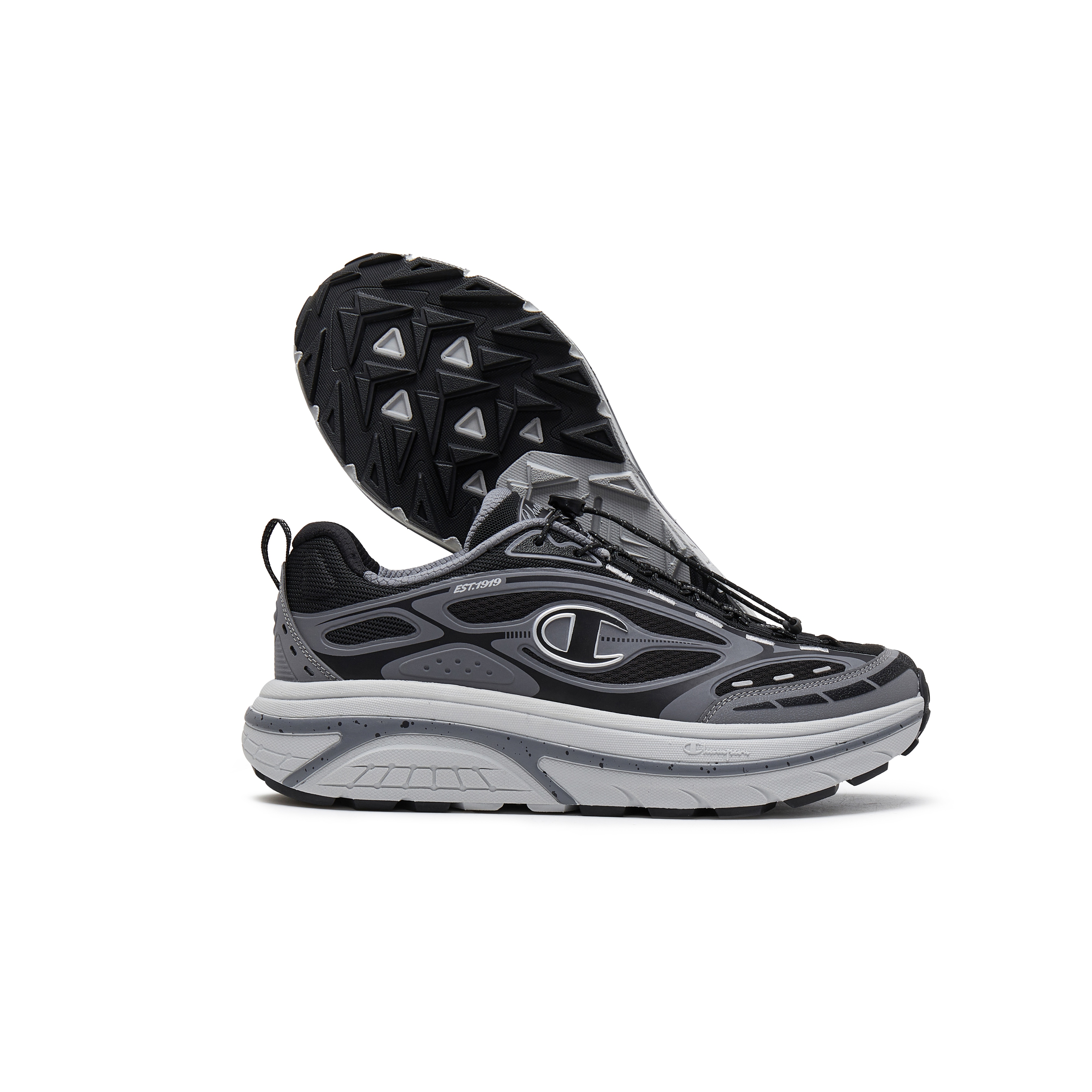 Champion Synthetic Leather Low top Running Shoes Men’s Black/Smoke Gray