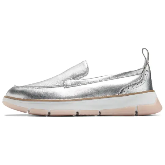 COLE HAAN Zerogrand Collection Sheepskin Loafers Women's Silver