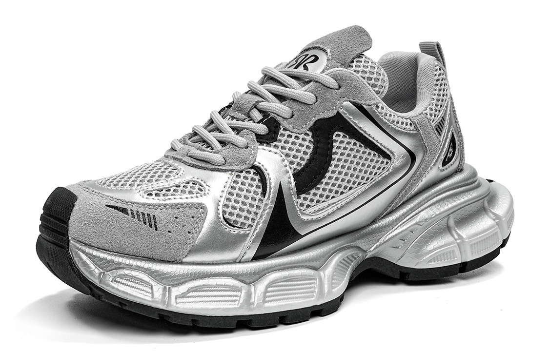 EBLAN Textile, Synthetic Leather, Split Cow Leather Abrasion Resistant Breathable Low top Chunky Sneakers Unisex