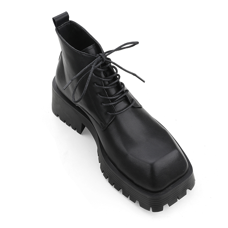 HANQIAORIJI Irregular Type Collection Short Combat Boots Men's Black