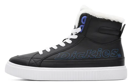 Dickies Fleece Lined, Thickened, Fashionable High top Skateboard Shoes Women's Black