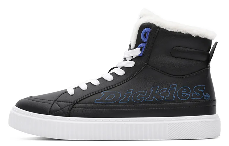 Dickies Fleece Lined, Thickened, Fashionable High top Skateboard Shoes Women's Black