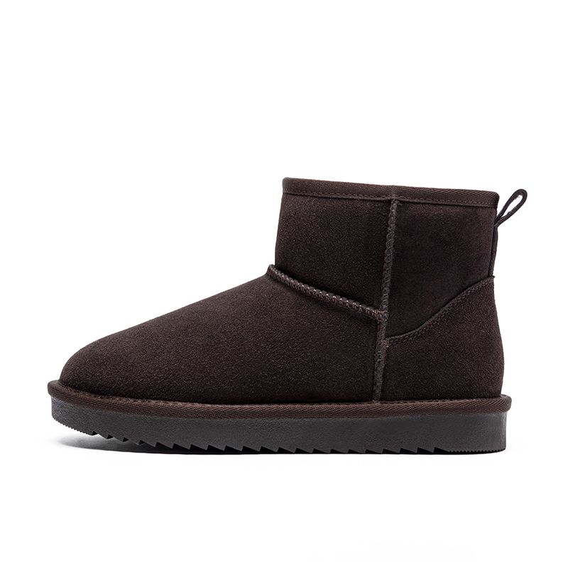 ZHR Cow Suede Thermal Waterproof Abrasion Resistant Height Increasing Coverage Snow Boots Women's
