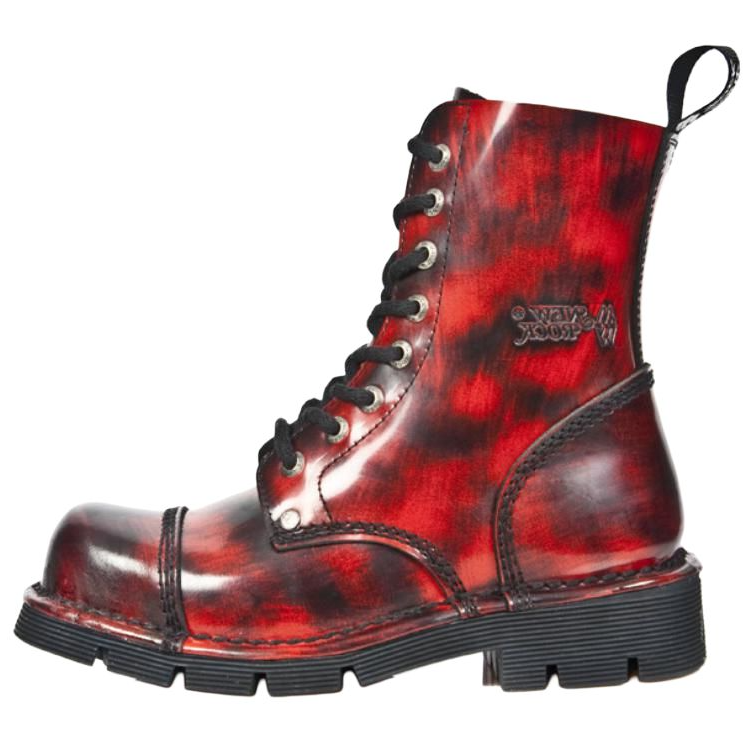 NEW ROCK Crew Combat Boots Unisex Red