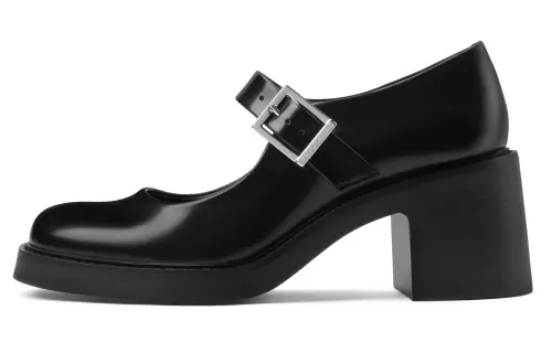 CHARLES&KEITH Pu Chunky Heel Mary Jane Shoes 6.8cm Women's