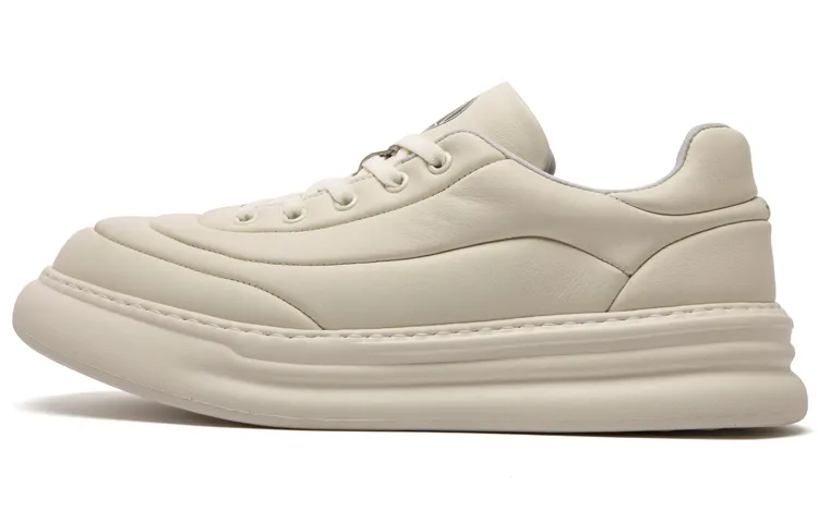 Anthony Miles Cow Leather Stylish Skateboarding Shoes Men's Ecru