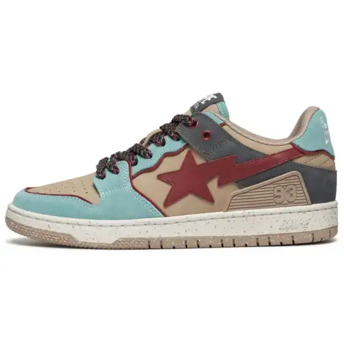 A BATHING APE SK8 Cow Leather Low top Skateboard Shoes Women's