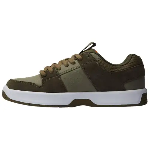 DC Shoes Lynx Zero Leather Low top Skateboard Shoes Men's Olive Green