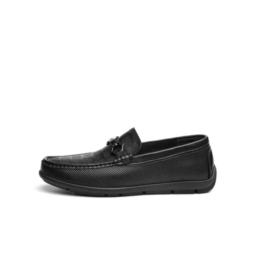 Red dragonfly sheepskin comfortable and soft slip-on beanie shoes formal leather shoes men's style