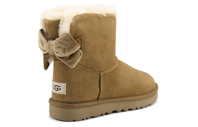 Женские сапоги UGG Bailey Bow Velvet Ribbon (коричневые) — фото 4