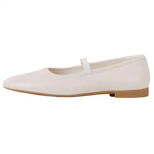 VAGABOND SHOEMAKERS Leather Flat Mary Jane Shoes Women's Ecru