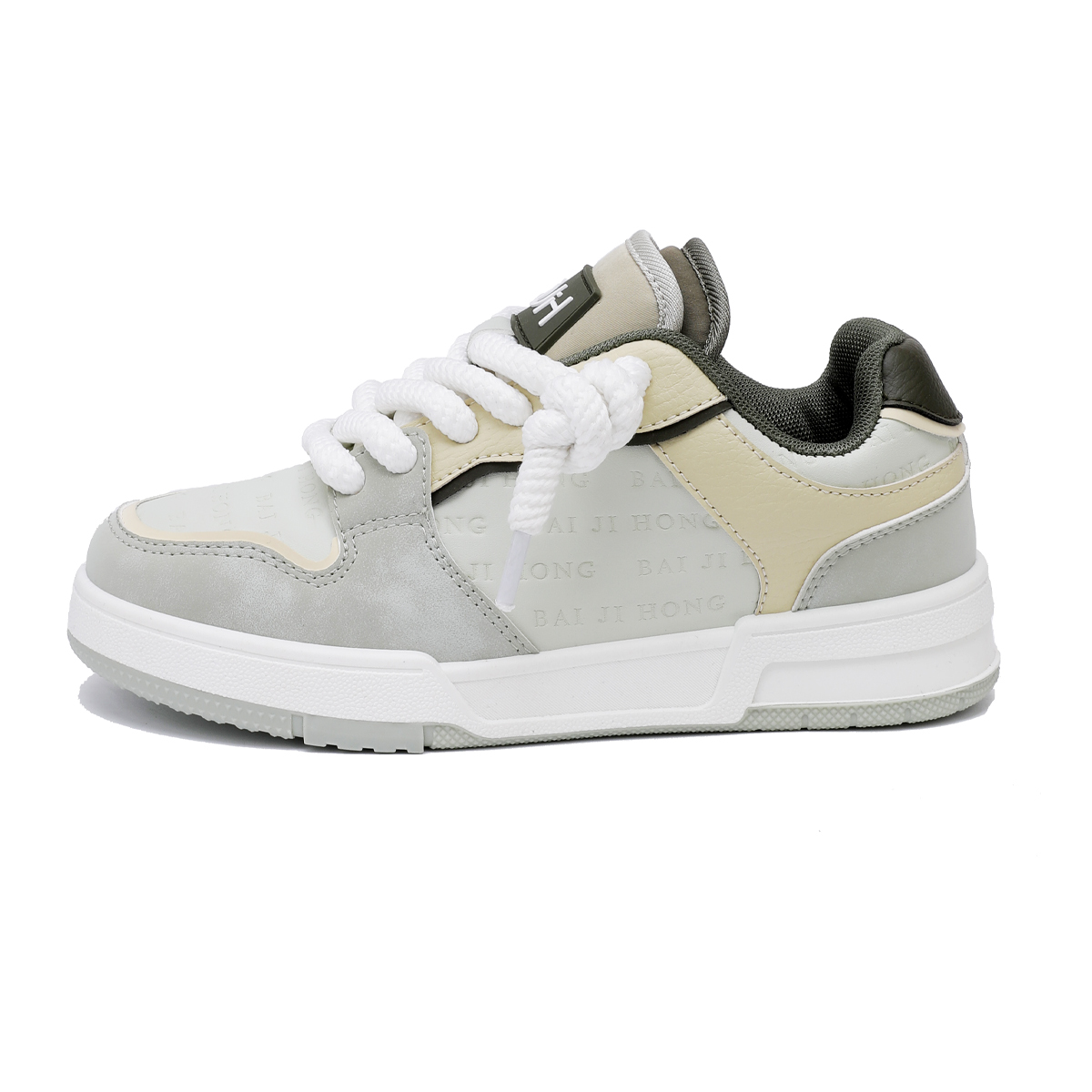 BAIJIHONG Puffy Shoes Microfiber Leather Abrasion Resistant Lightweight Slip Resistant Low top Skateboard Shoes 3cm