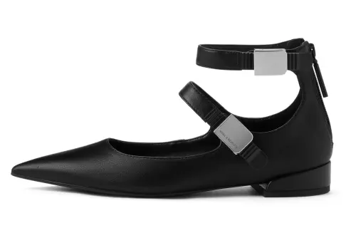 CHARLES&KEITH Small Charles & Keith Gothic Style PU Synthetic Leather Mary Jane Shoes 2.5cm Women's