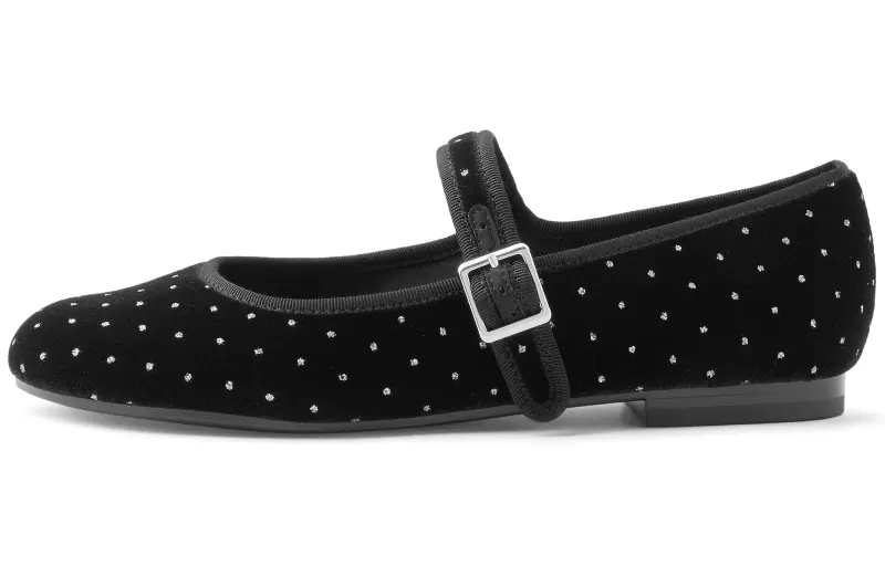 CHARLES&KEITH Small Ck Fabric Flat Mary Jane Shoes 1.2cm Women's