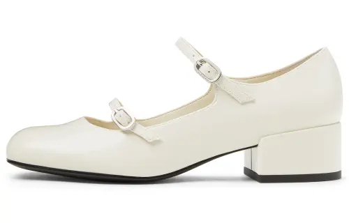 CHARLES&KEITH Small Ck Pu Chunky Heel Mary Jane Shoes 4.1cm Women's