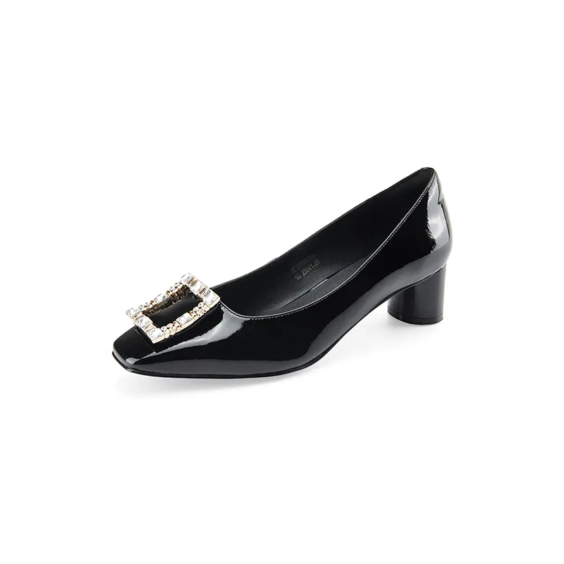 D FUSE SCANDINAVIA Patent Leather Chunky Heel High Heels 4.5cm Women's