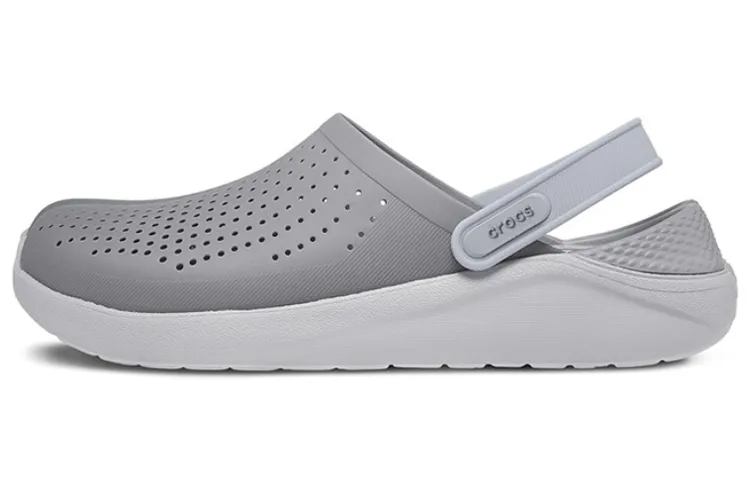 Crocs LiteRide Flash Shoes Smoke Grey White Sandals