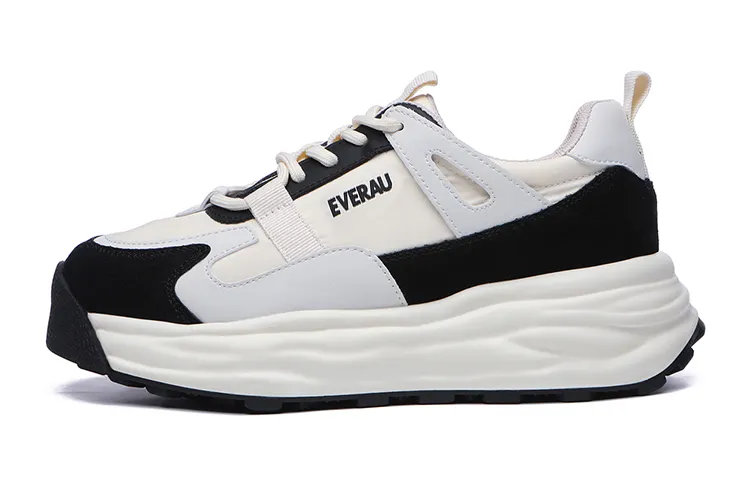 EVERAU Chunky Sneakers Women's Low Top Black