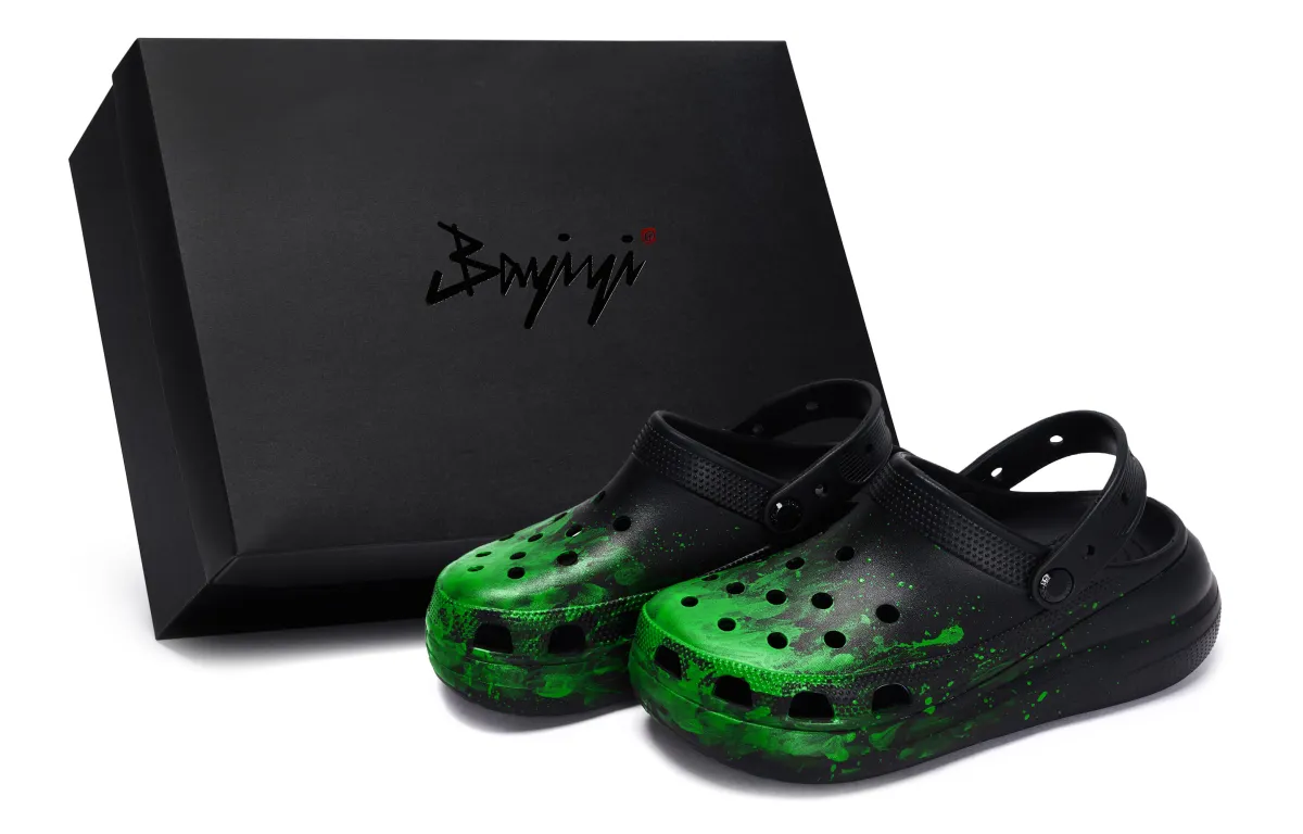 Crocs Classic Clog EVA Clogs Unisex Black Green