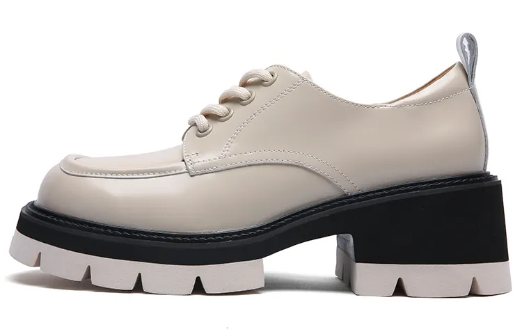 PACO GIL Calfskin Platform Shoes Women's White