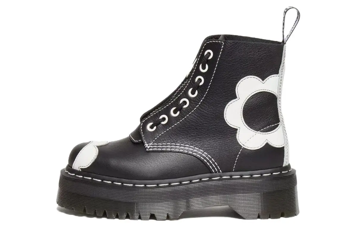 Dr.Martens Leather Crew Combat Boots Women's Black