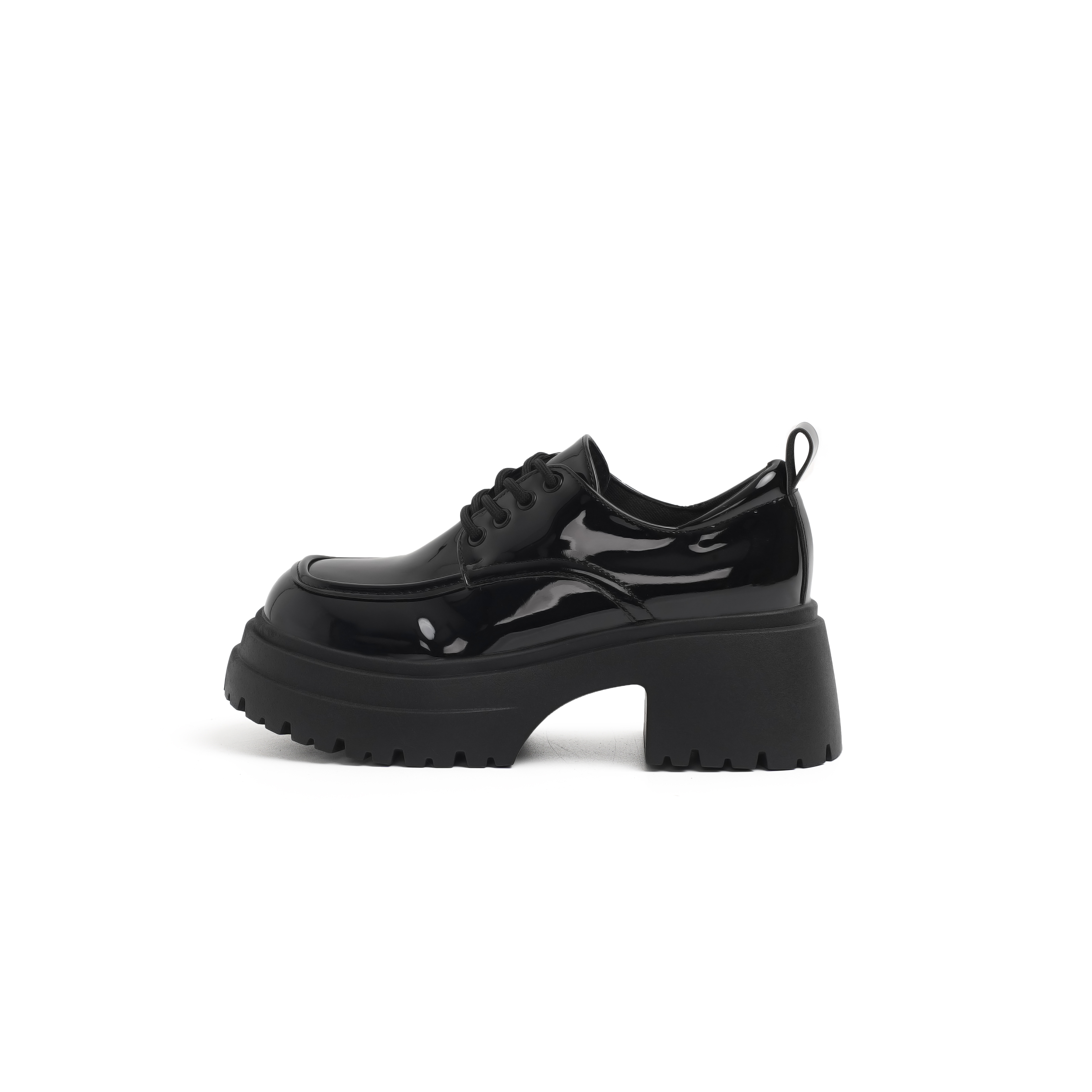 SHUXI Shuxi PU British style versatile simple women's casual shoes 6.5cm women's style