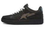 A BATHING APE SK8 STA Cow Leather Low top Stylish Skateboarding Shoes Women's Black