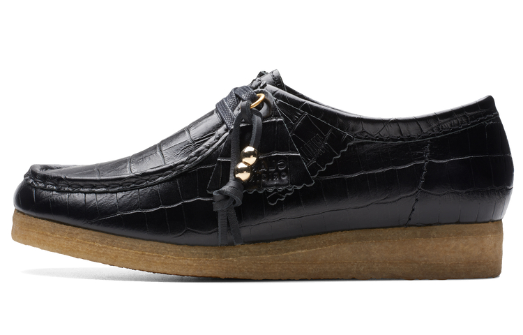 Clarks Originals WALLABEE Top Grain Cow Leather Women's Casual Shoes Women's Black