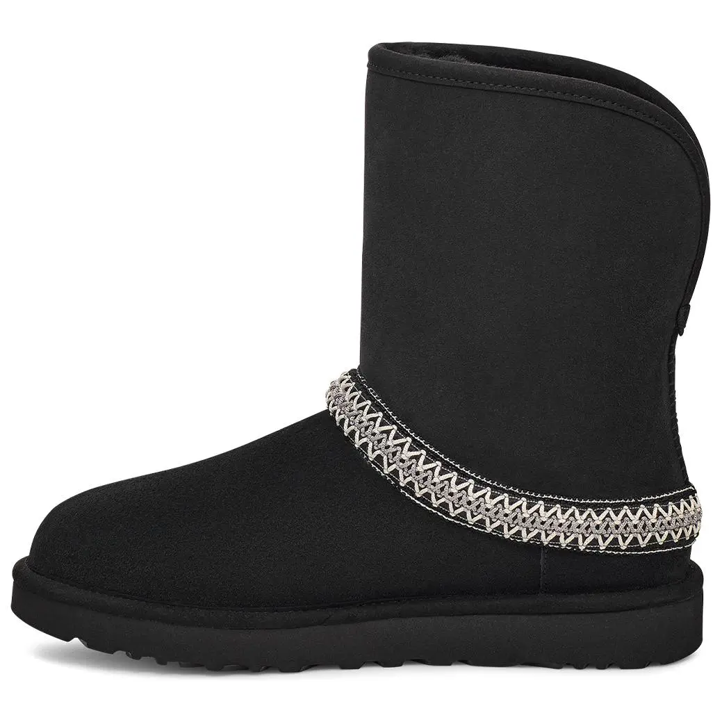 UGG Classic Short Crescent Boot Black Women's