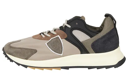 PHILIPPE MODEL Leather Casual Low top Athletic Shoes Men's Beige Black